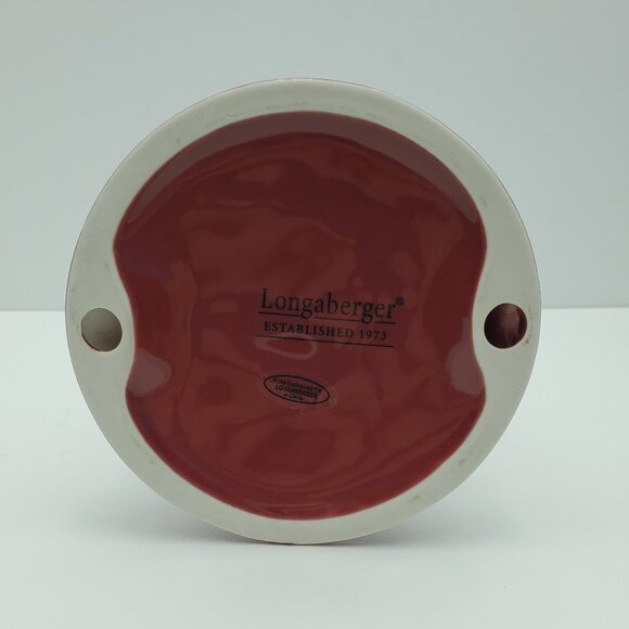 Longaberger Pottery Paprika Pillar Candle Holder Red Candleholder Candle Stick - Picture 4 of 5